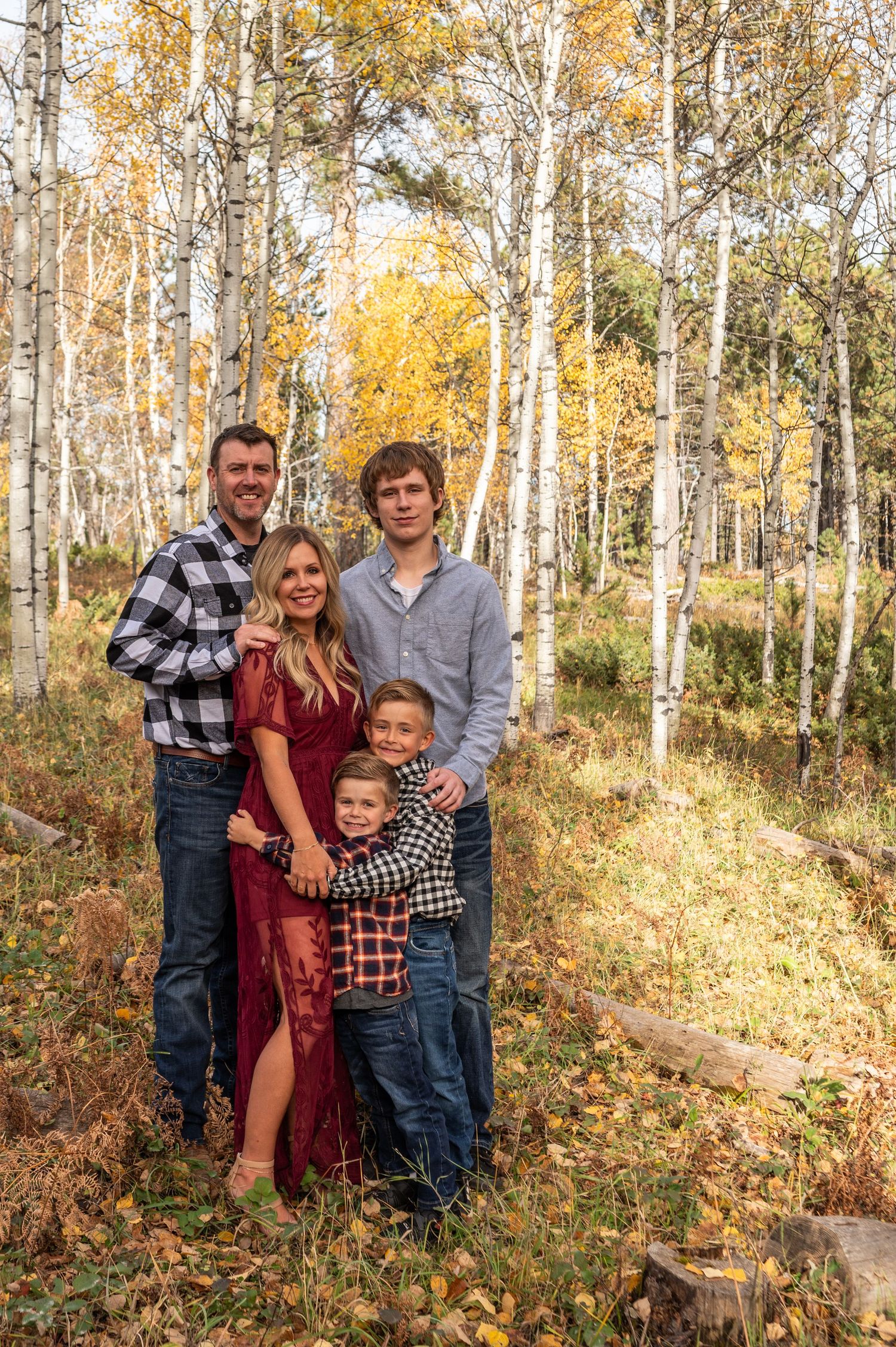 A family photo in the black hills of South Dakota during fall