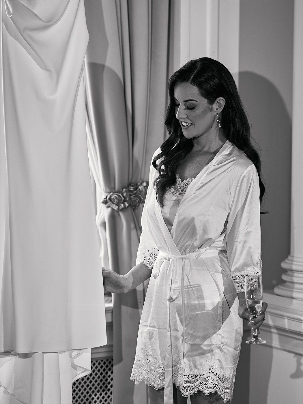 Bride getting ready at a luxury hotel wedding in Riga