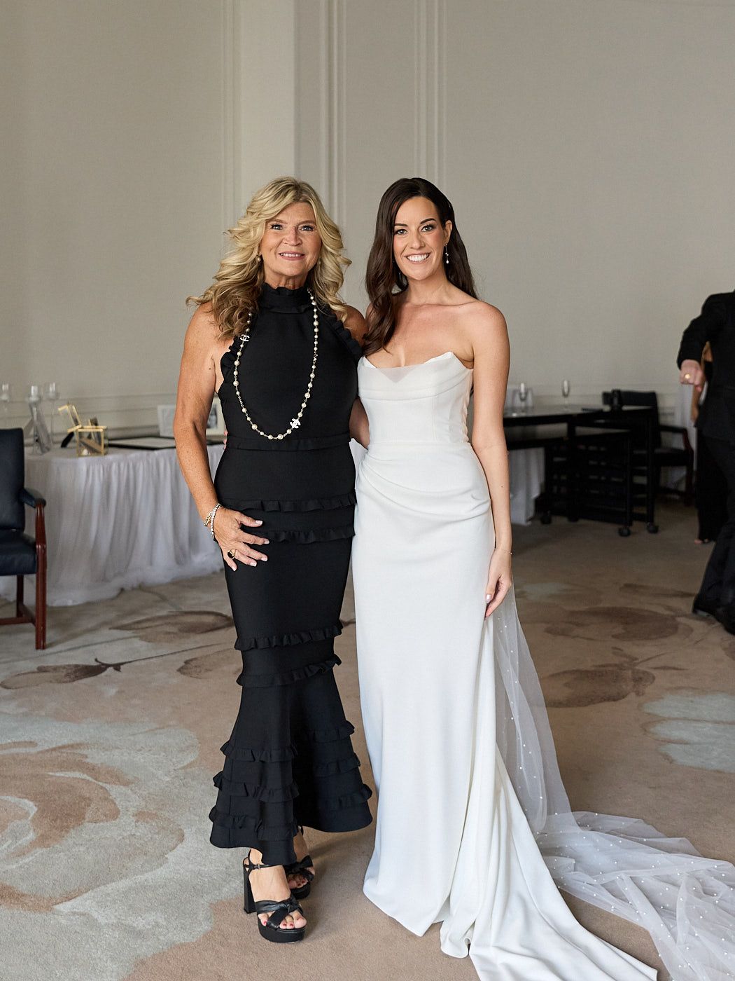 Wedding guests captured candidly at a Riga celebration