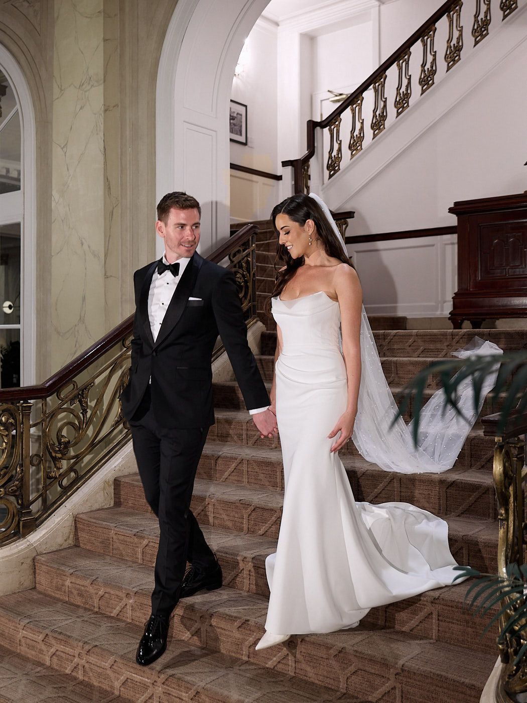 Candid bride and groom moment in Riga