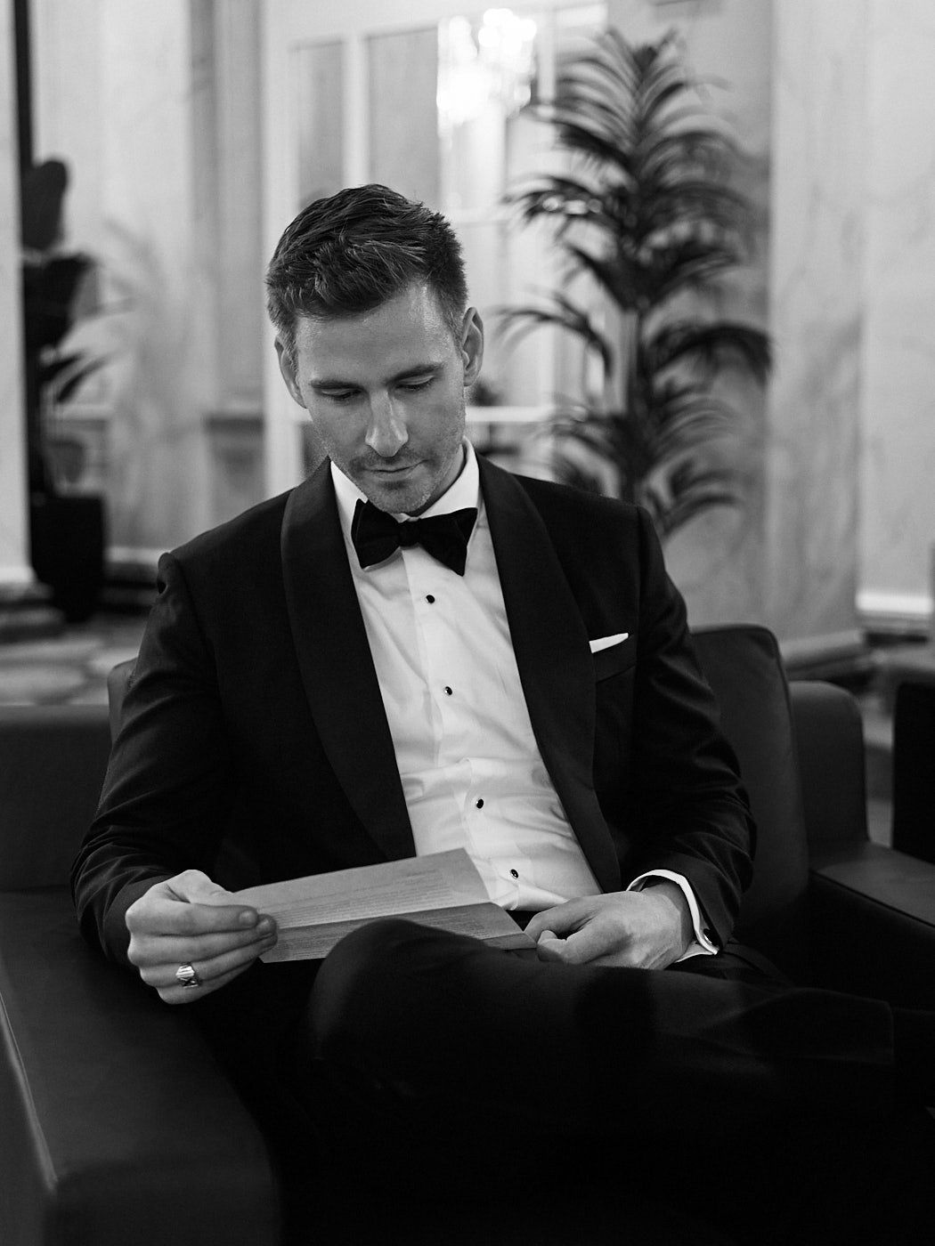 Groom getting ready at a stylish Riga wedding
