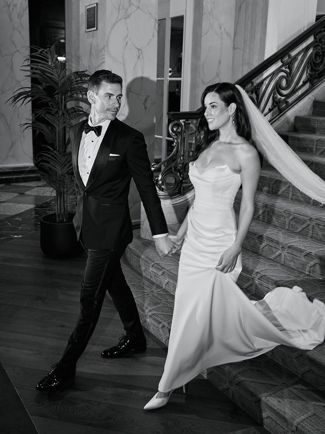 Candid bride and groom moment in Riga