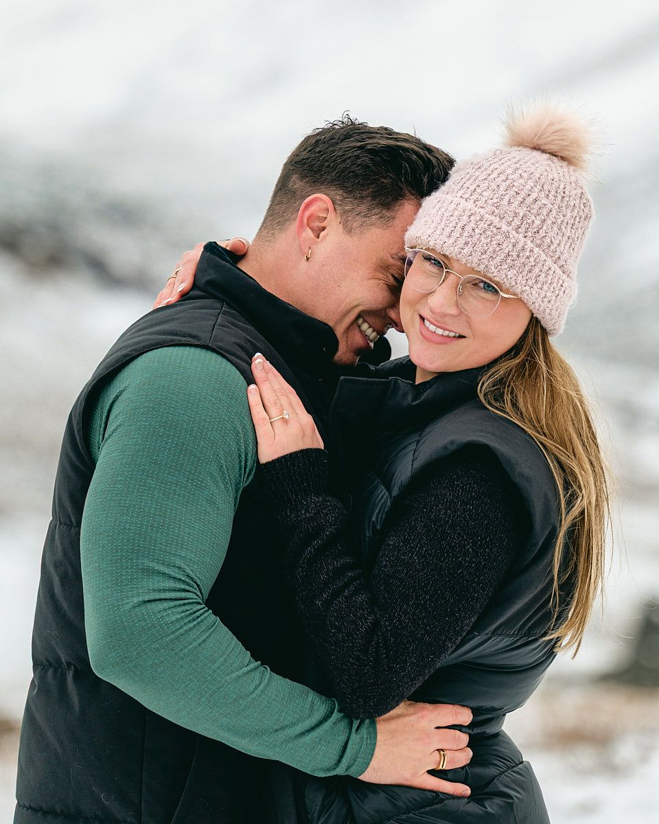 Elegant engaged couple portrait, romantic outdoor session in Latvia