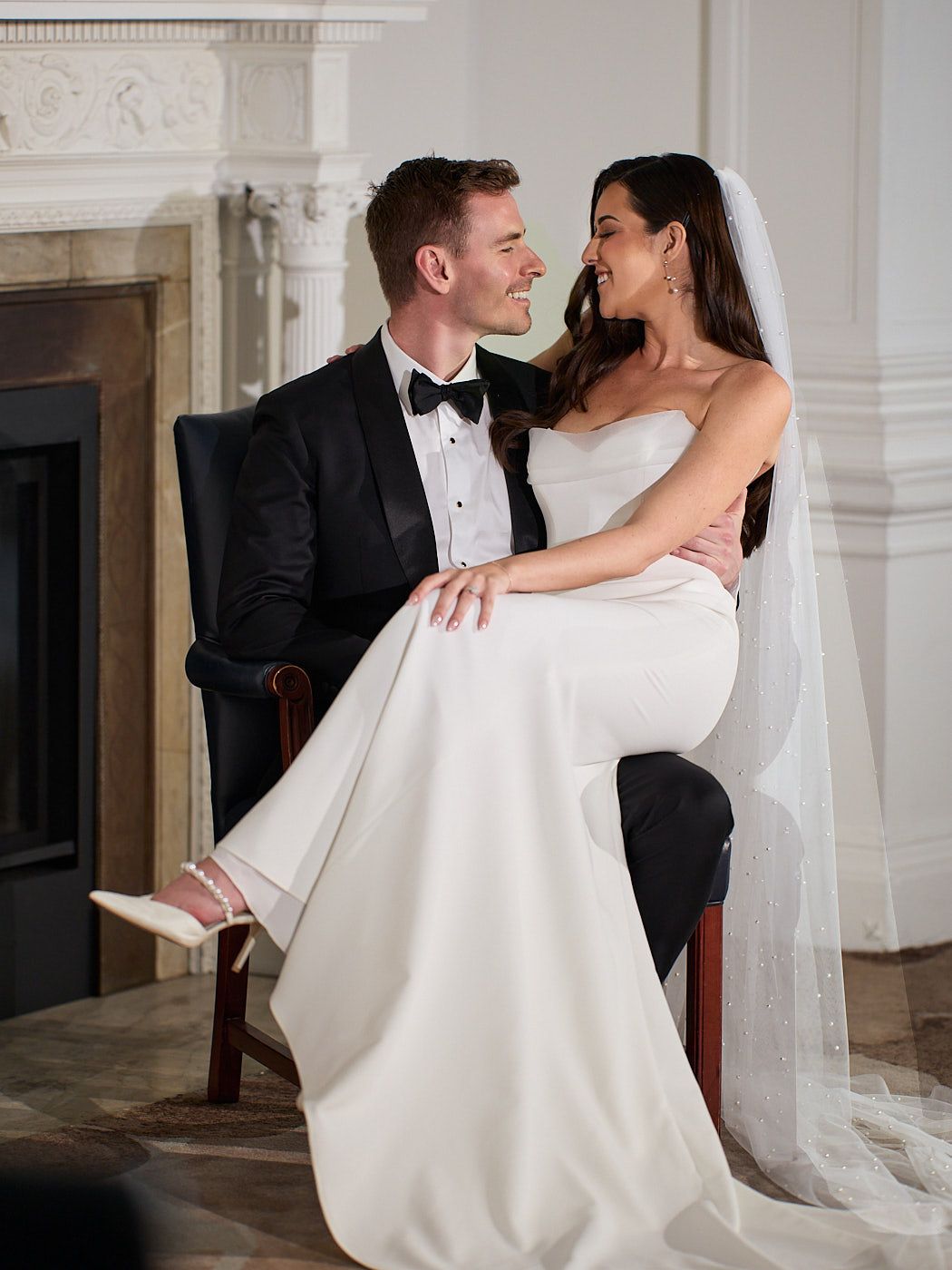 Romantic bride and groom moment at a Riga wedding