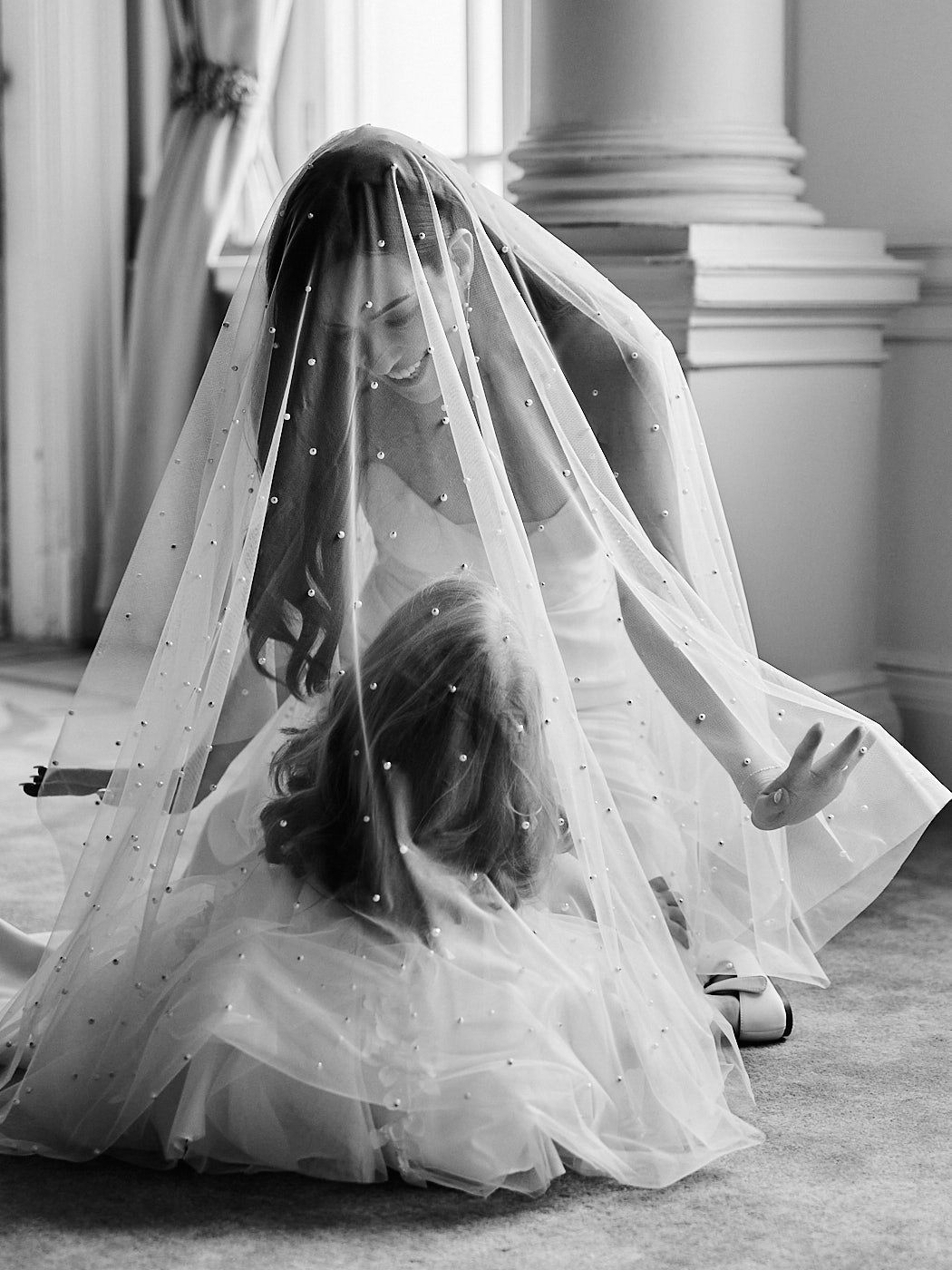 Bride and her daughter at a modern wedding in Riga