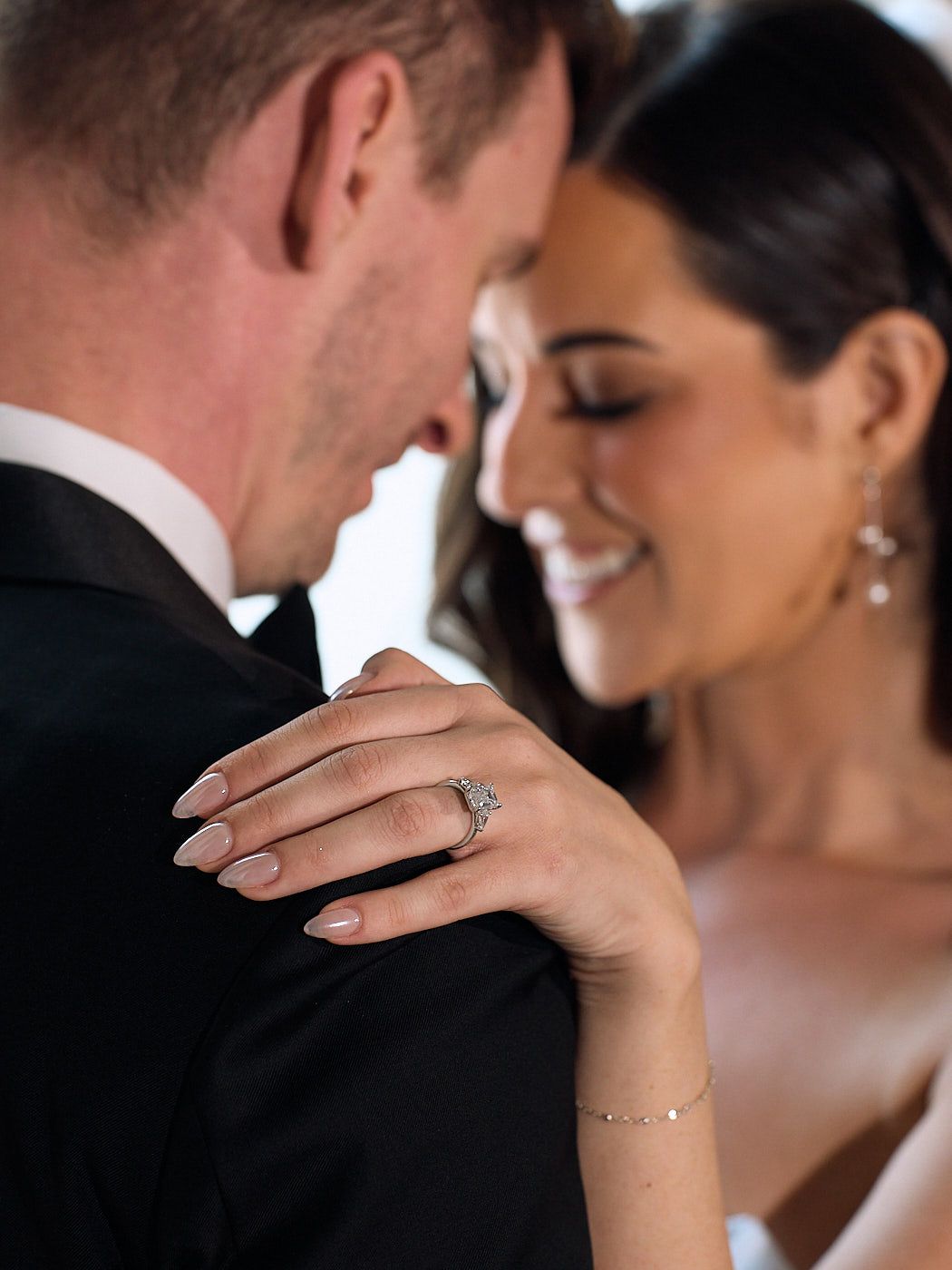 Romantic bride and groom moment at a Riga wedding