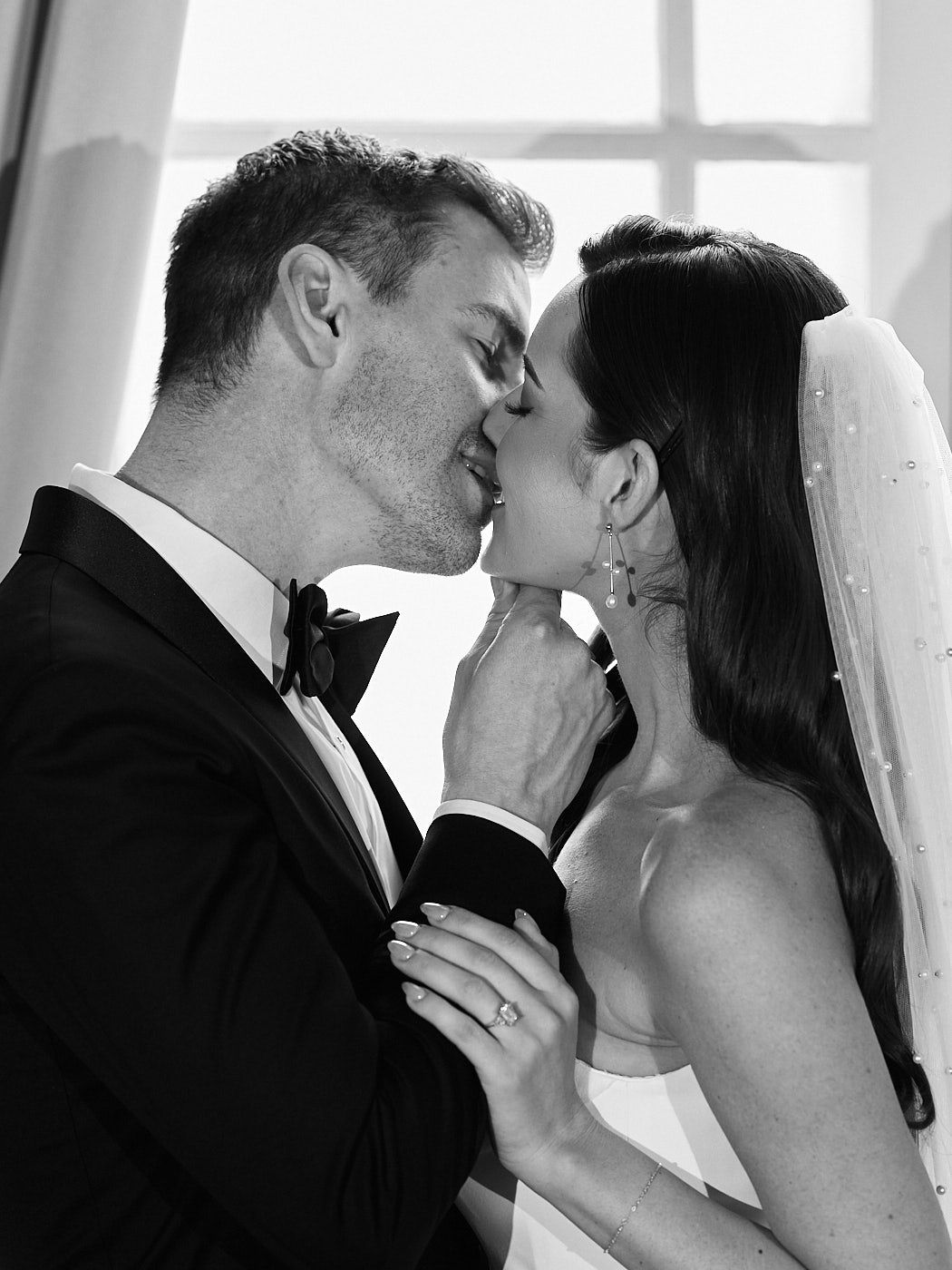 Modern couple portraits at a Riga hotel wedding