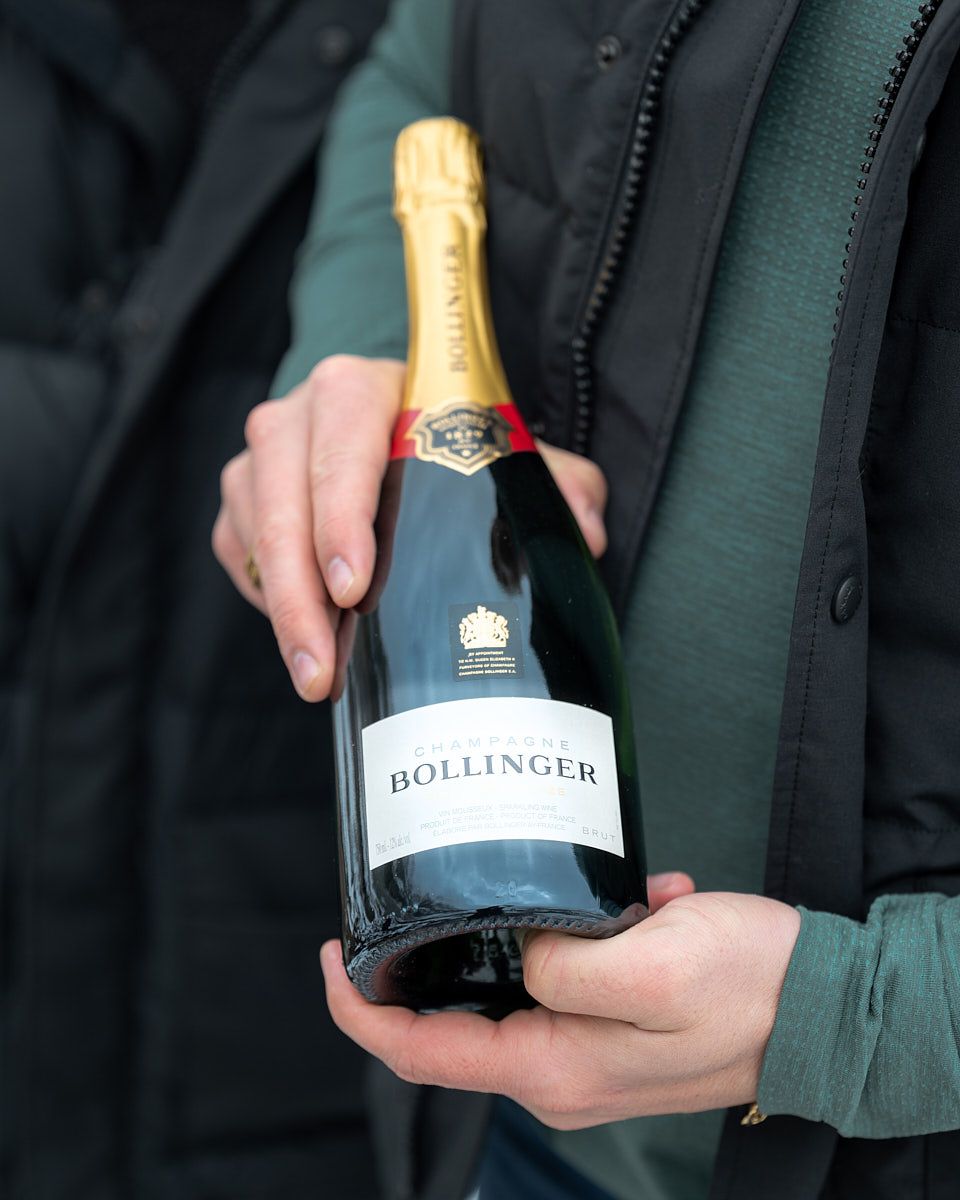 ollinger champagne bottle, luxury engagement celebration detail in Riga
