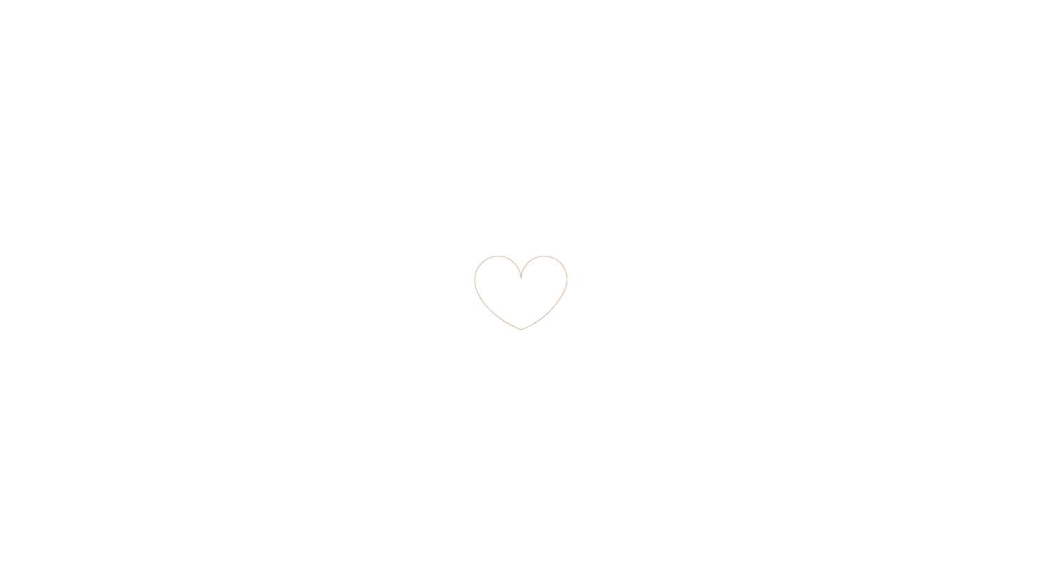 A minimalist white background featuring a small, delicate heart outline icon centered in the image.