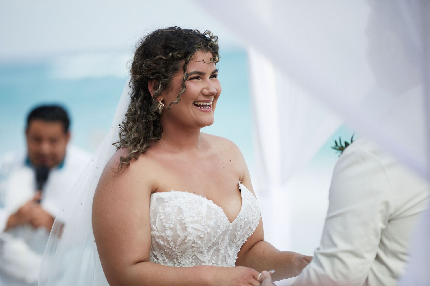 Bride and during ceremony.