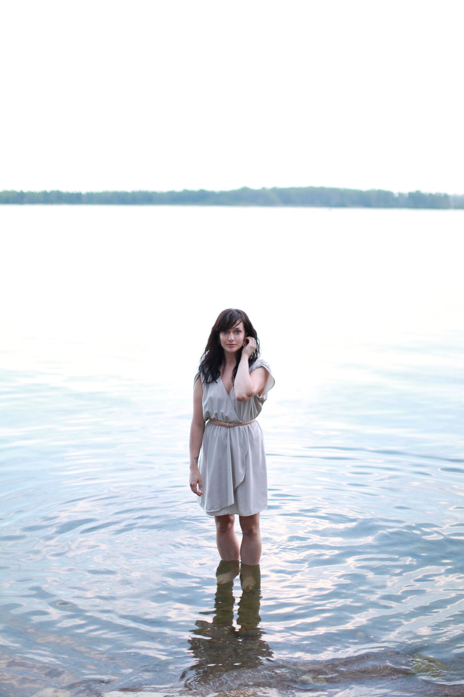 Woman in lake.