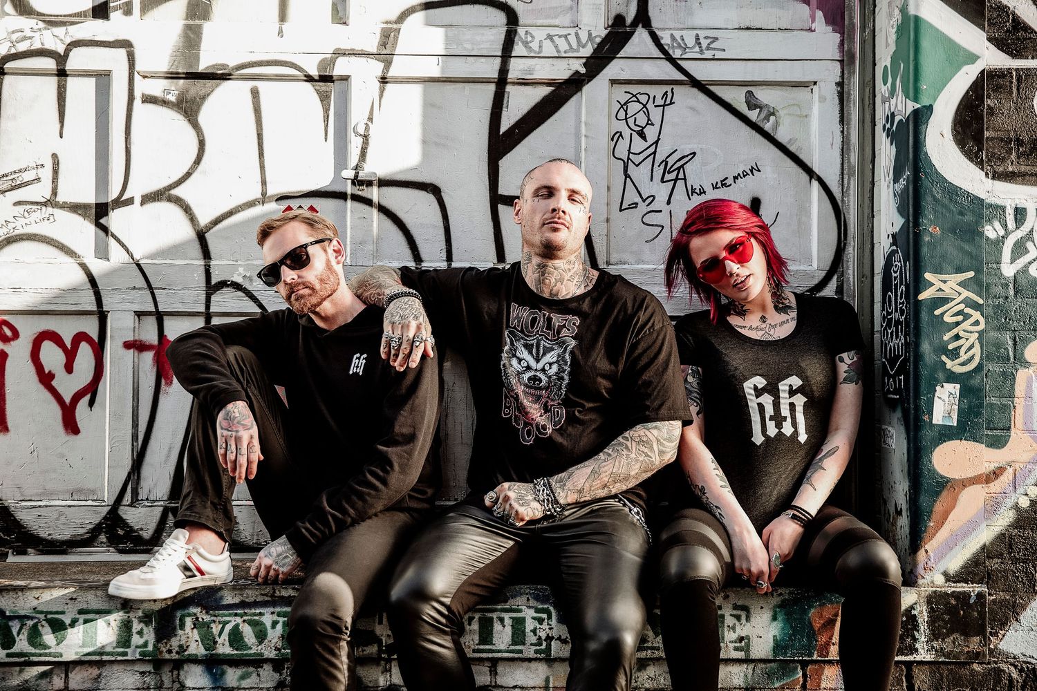 Branding and social media imagery for a clothing company called Heathen and Heretic.
