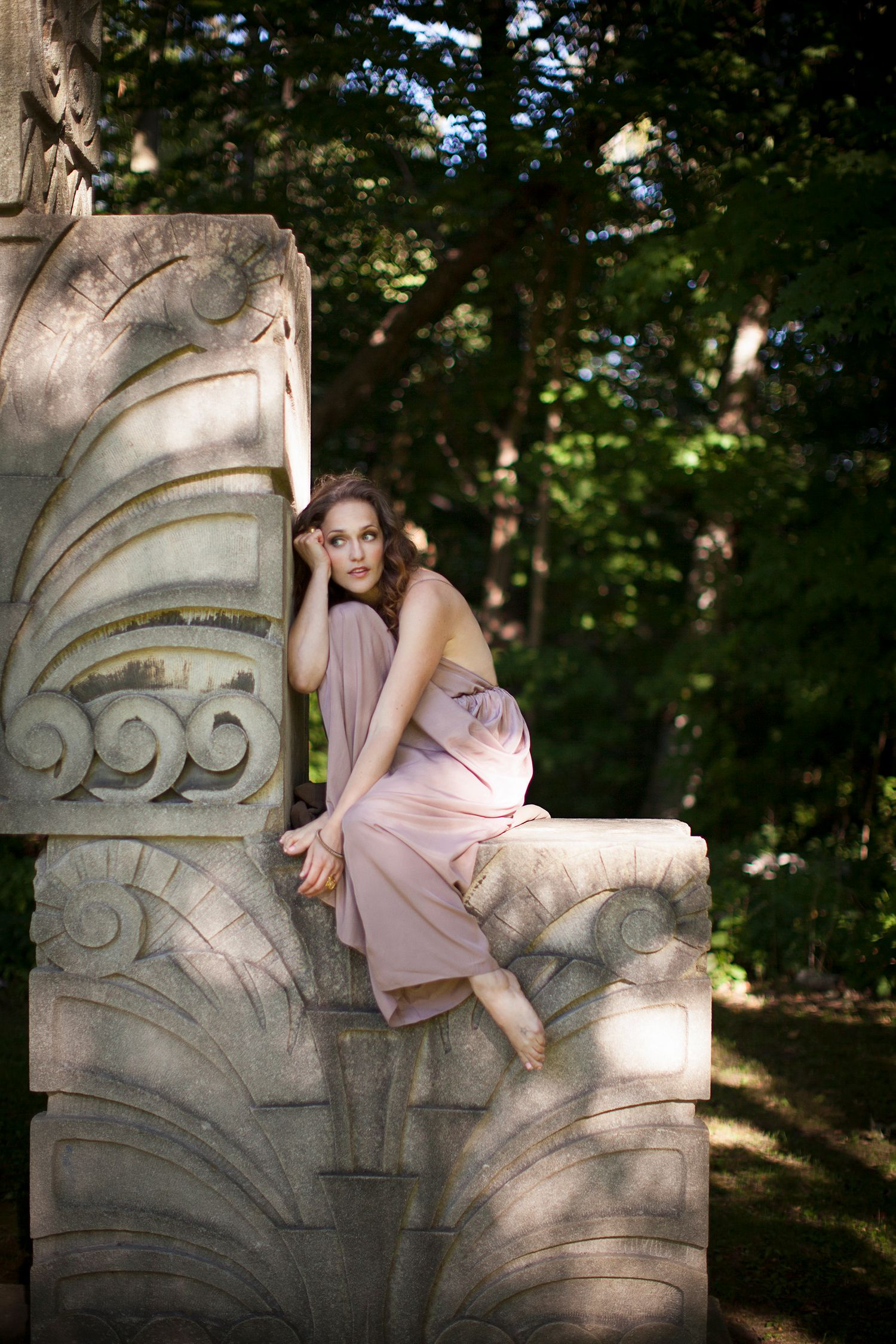 Model posing in Guildwood Park, Toronto.
