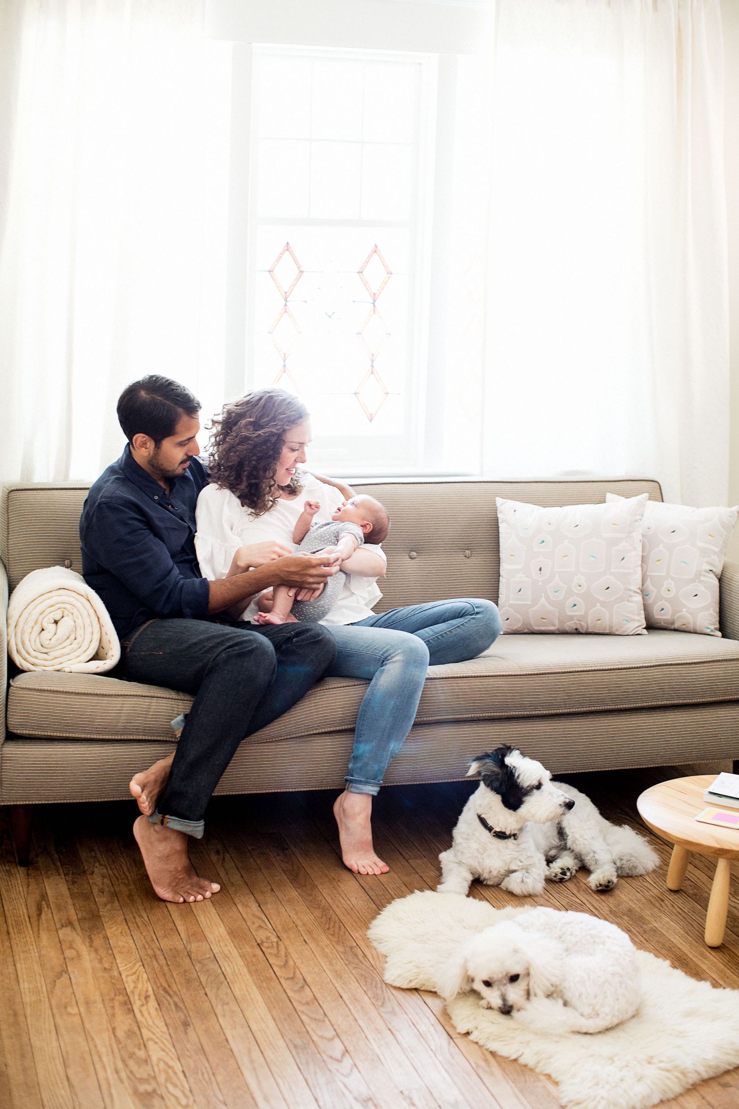 Family in living room.