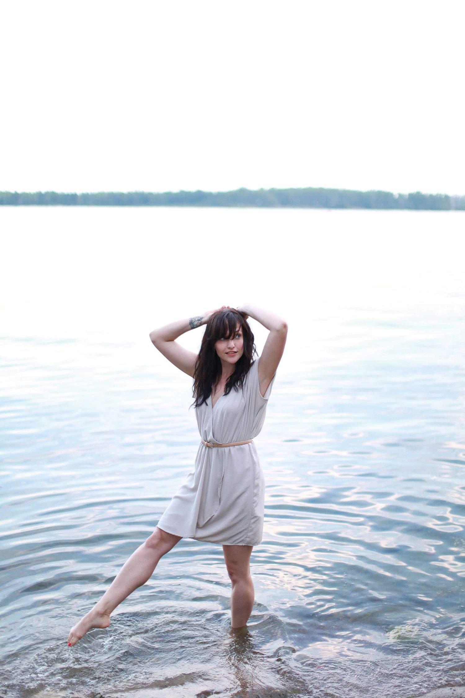 Woman in lake.