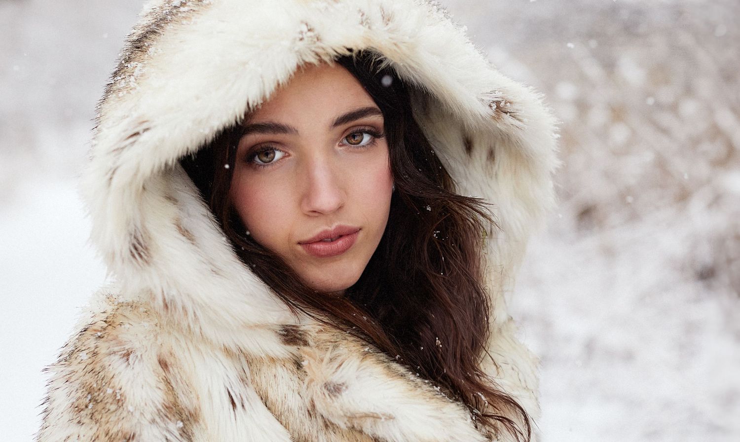 Model shoot in a winter wonderland.