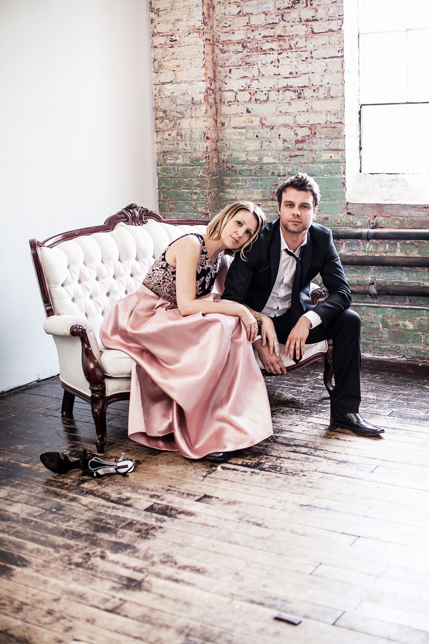Studio photo of elegant couple.
