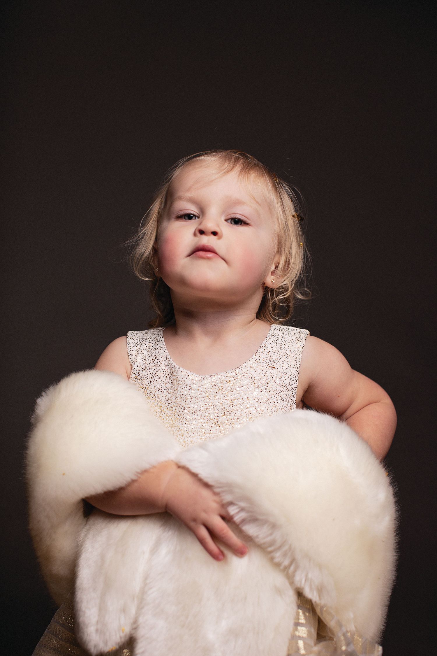 Studio portrait of female child.
