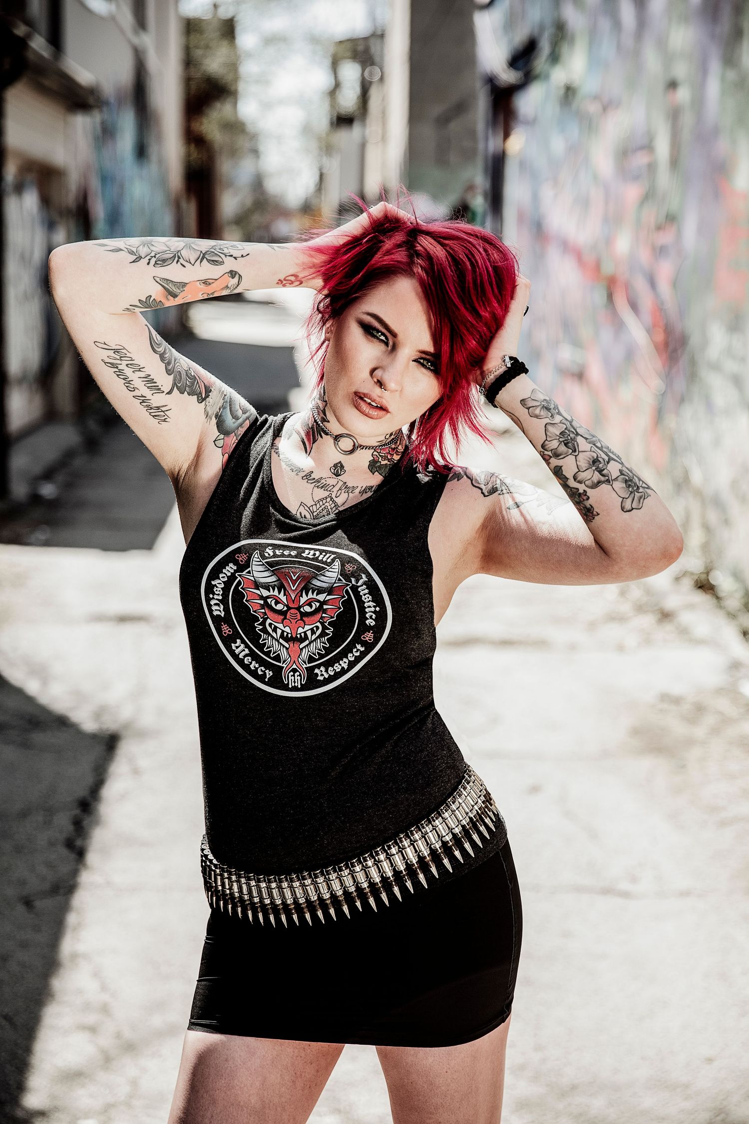 Branding and social media imagery for a clothing company called Heathen and Heretic.