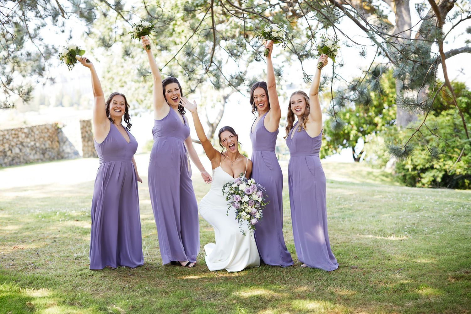 Portrait of bride and bridesmaids.