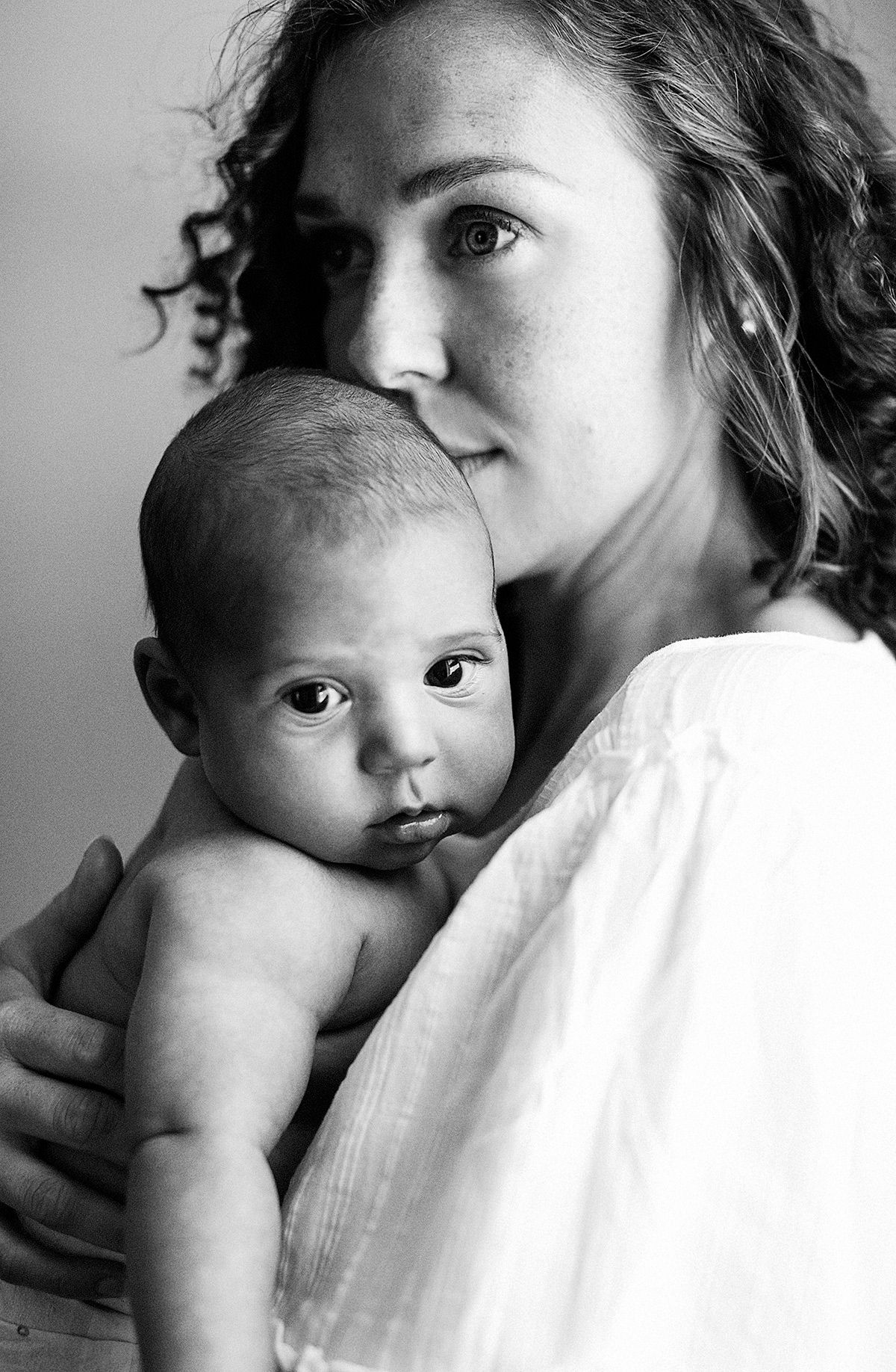 Close up shot of mother and baby.