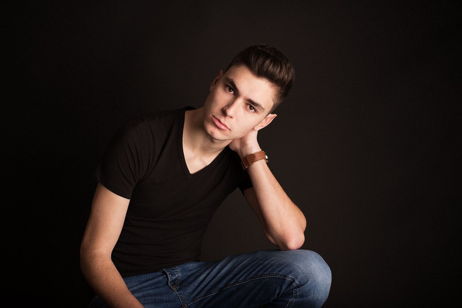 Studio shoot of a young man.