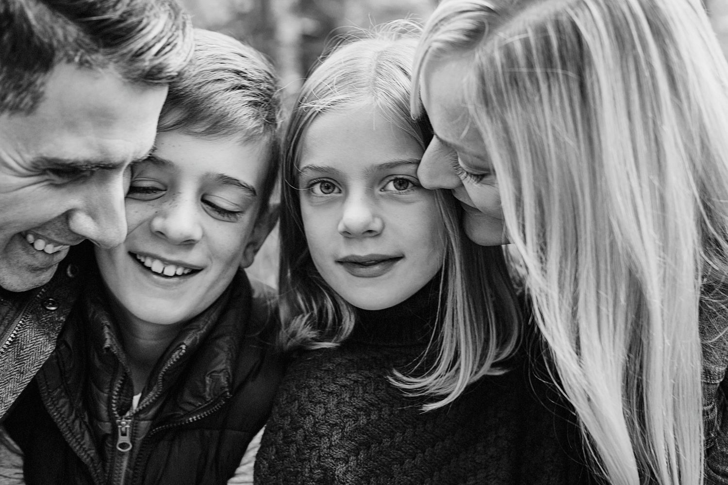 Close-up photo of a family.
