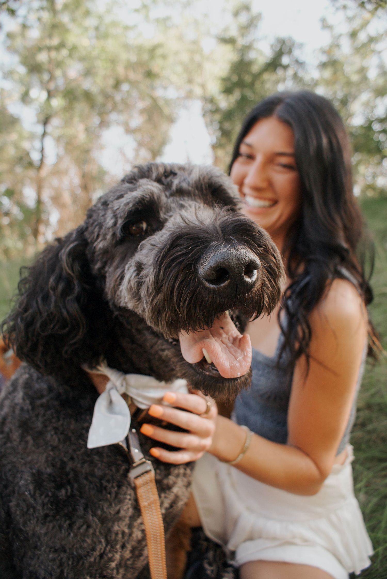 girl and dog