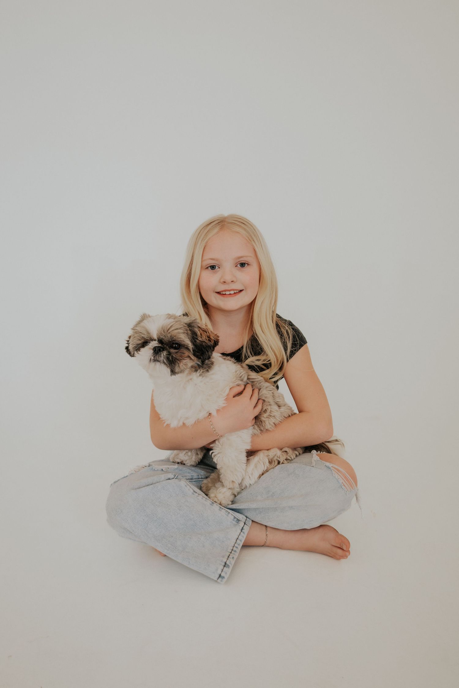 girl and dog