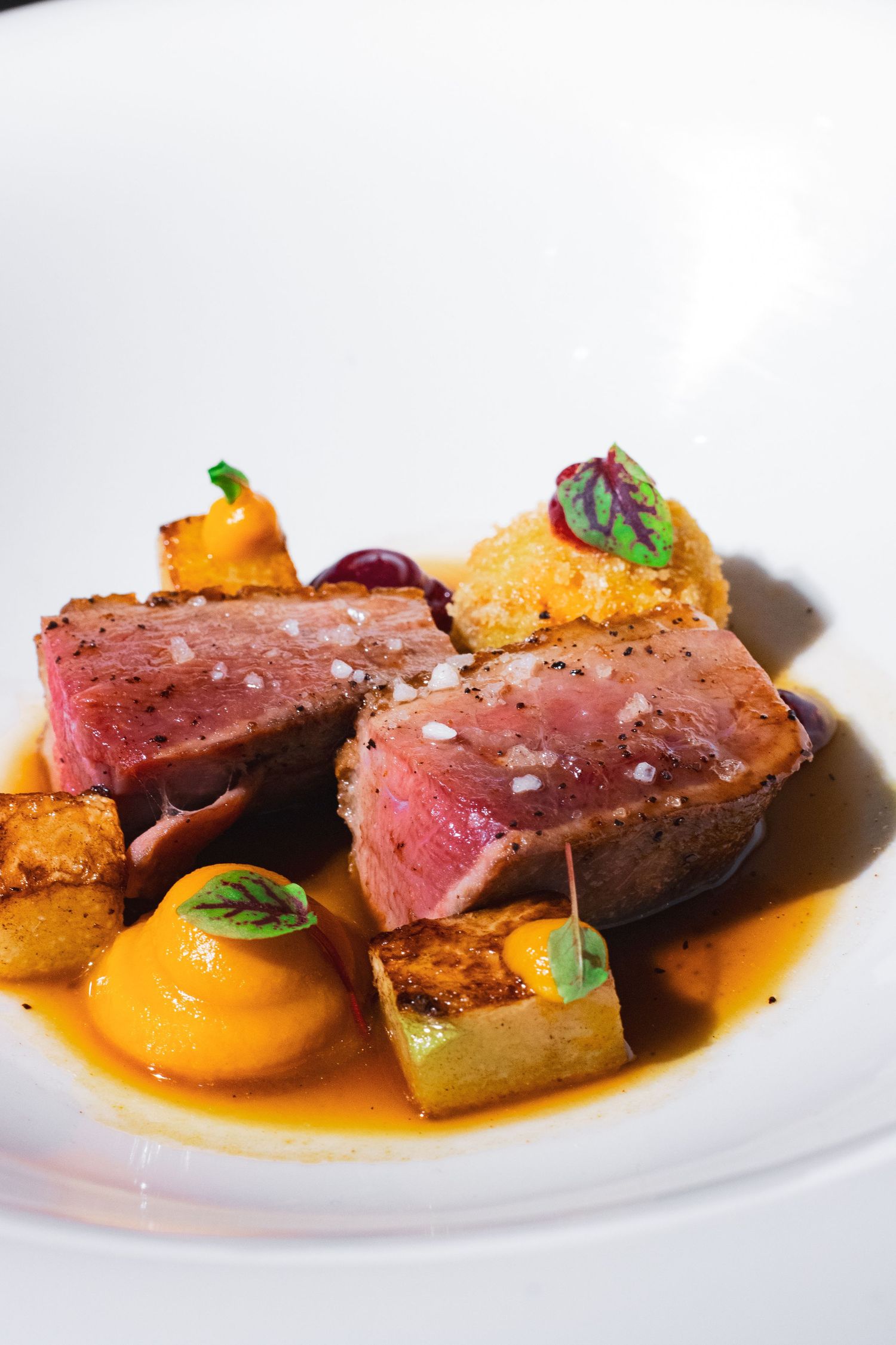 Food photography for tasting menu, clean style
