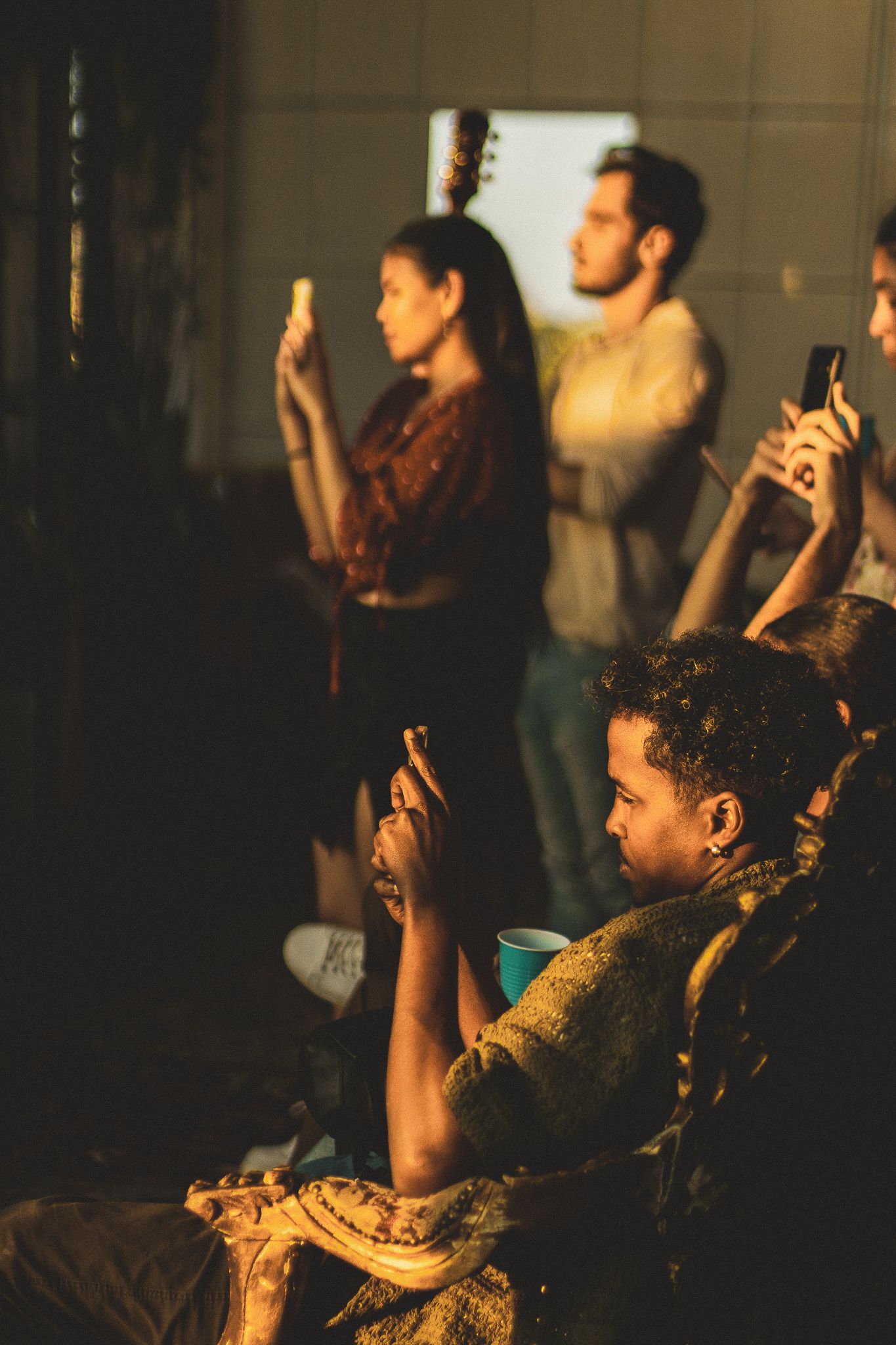Candid musical event photography during golden hour