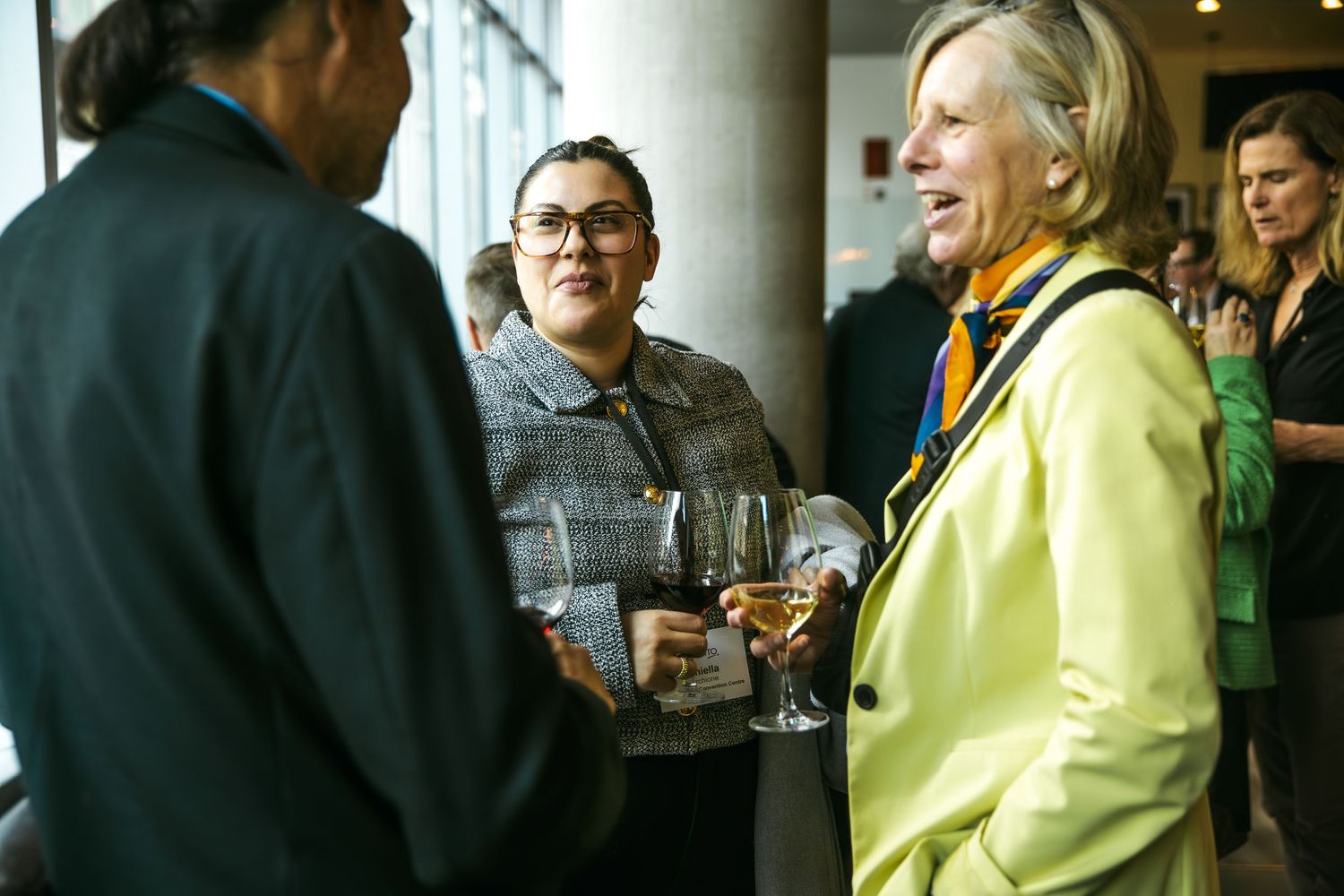 Corporate networking event, a candid photo in downtown toronto venue