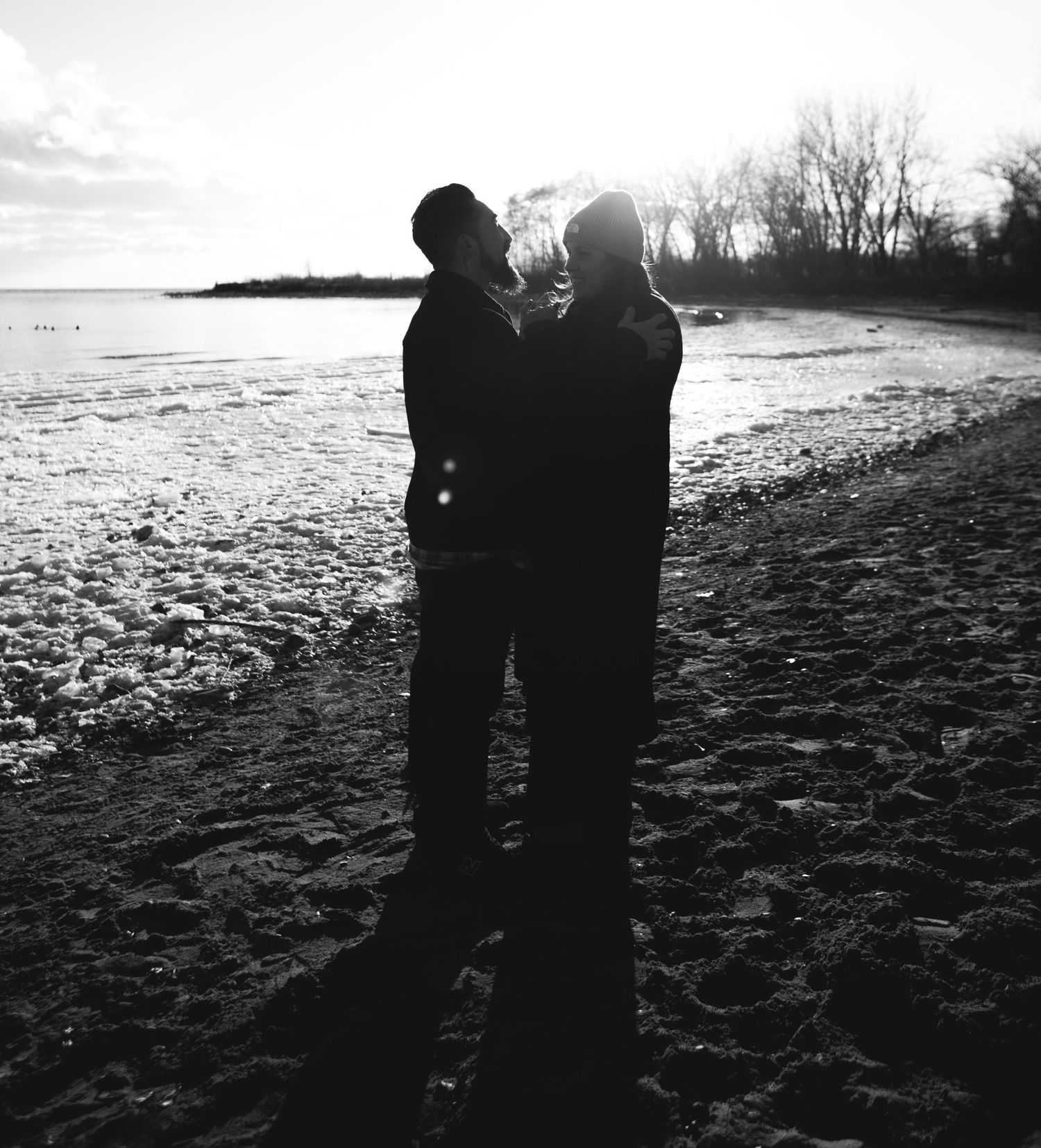 B&w emotional proposal moment