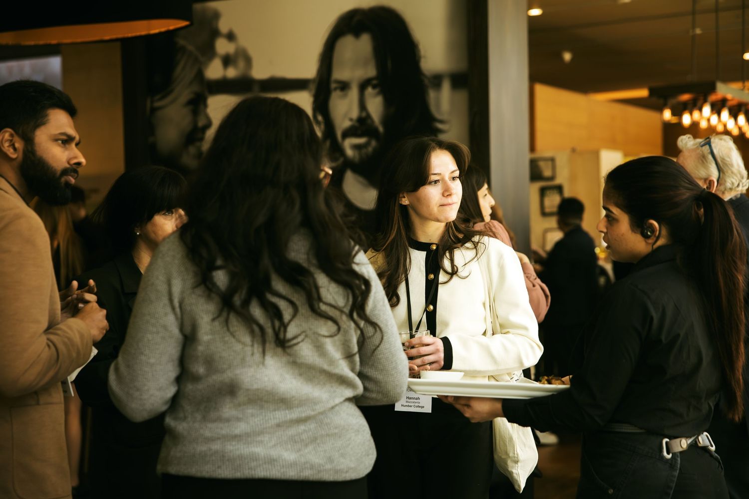 Corporate networking event, a candid photo in downtown toronto venue