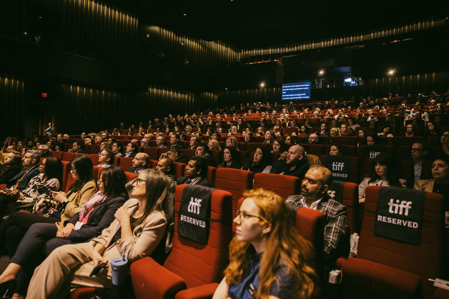 Corporate event, a candid photo in downtown toronto theatre