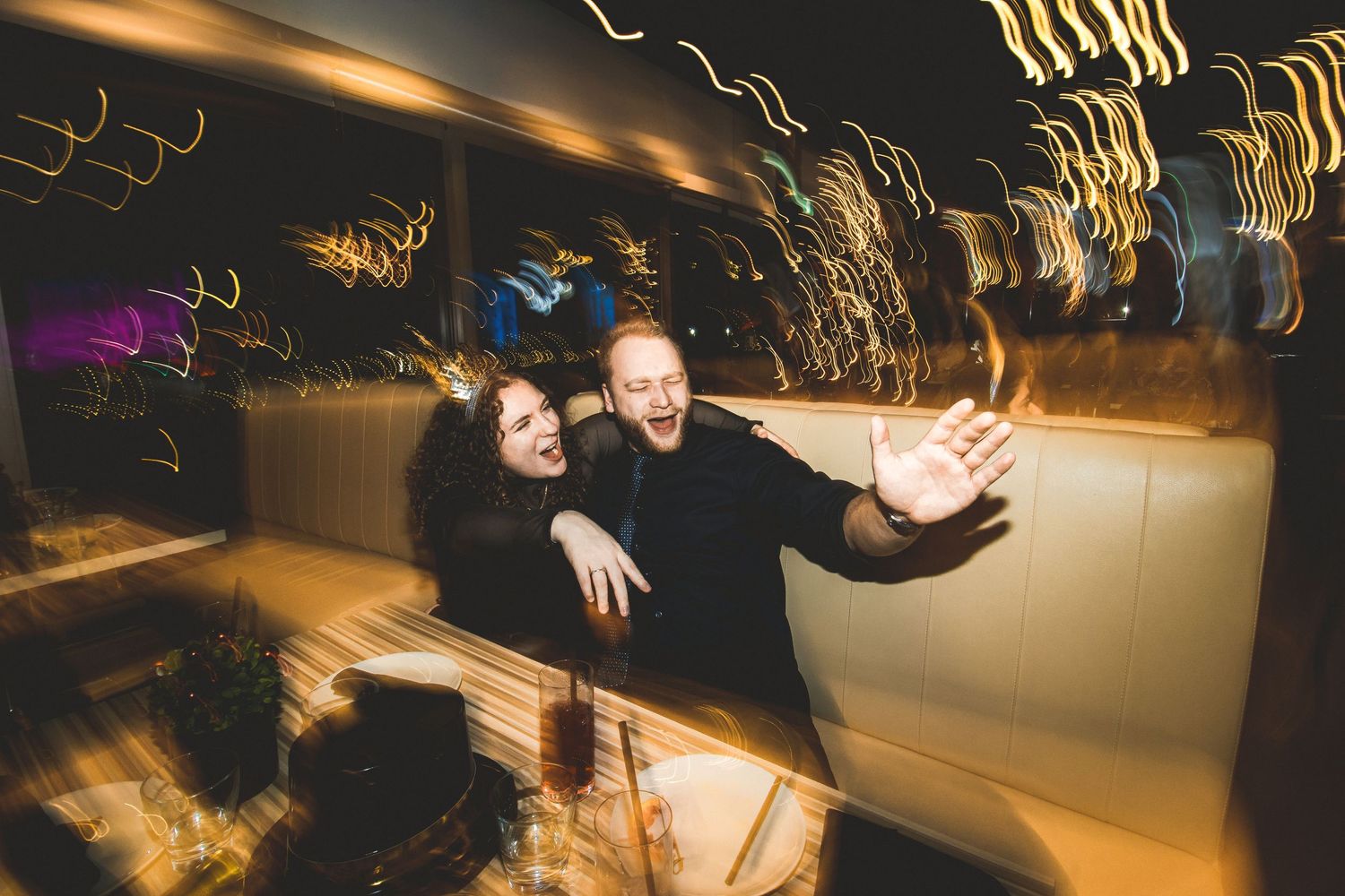 Party flash photography with low shutter speed, candid