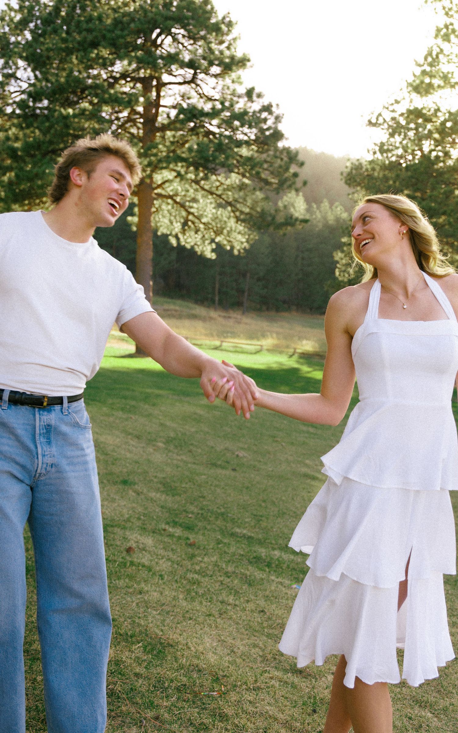 Engagement Ring and Laughter Captured in Evergreen, Colorado