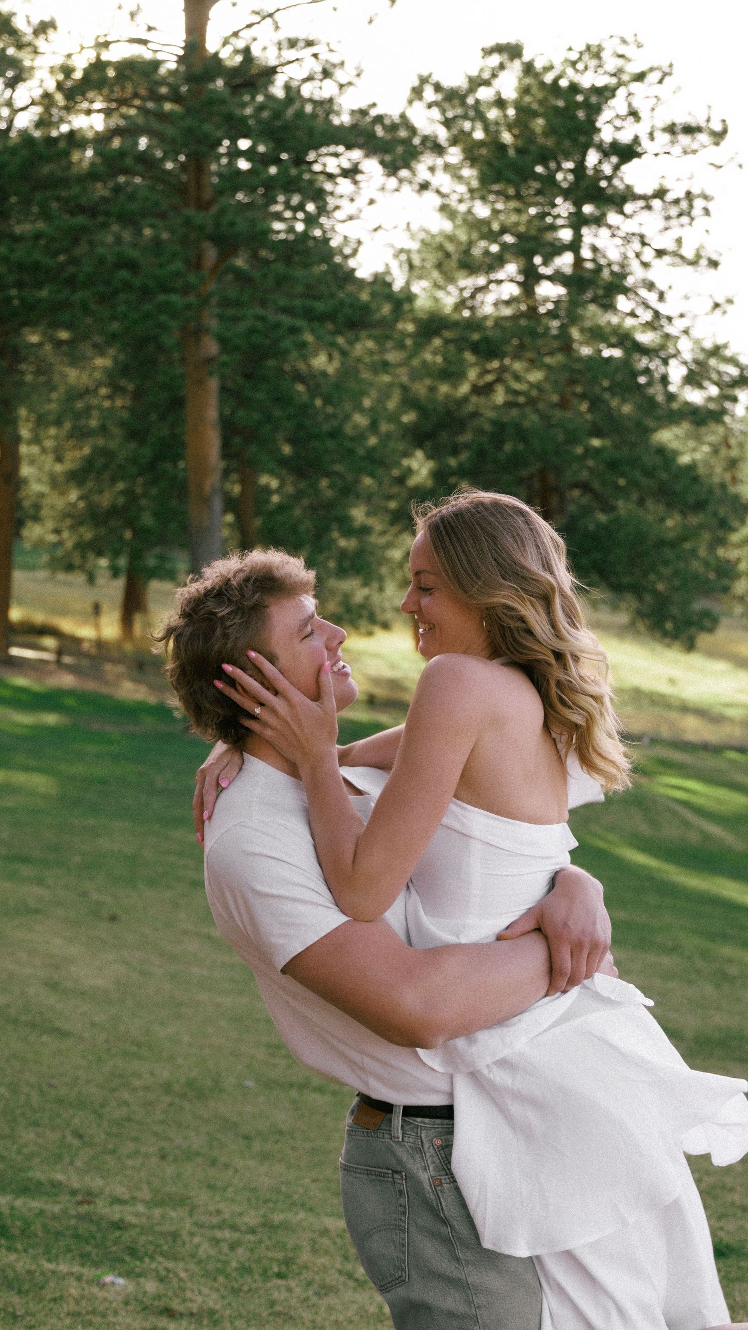 Tender Golden Hour Moment at Evergreen Lake House