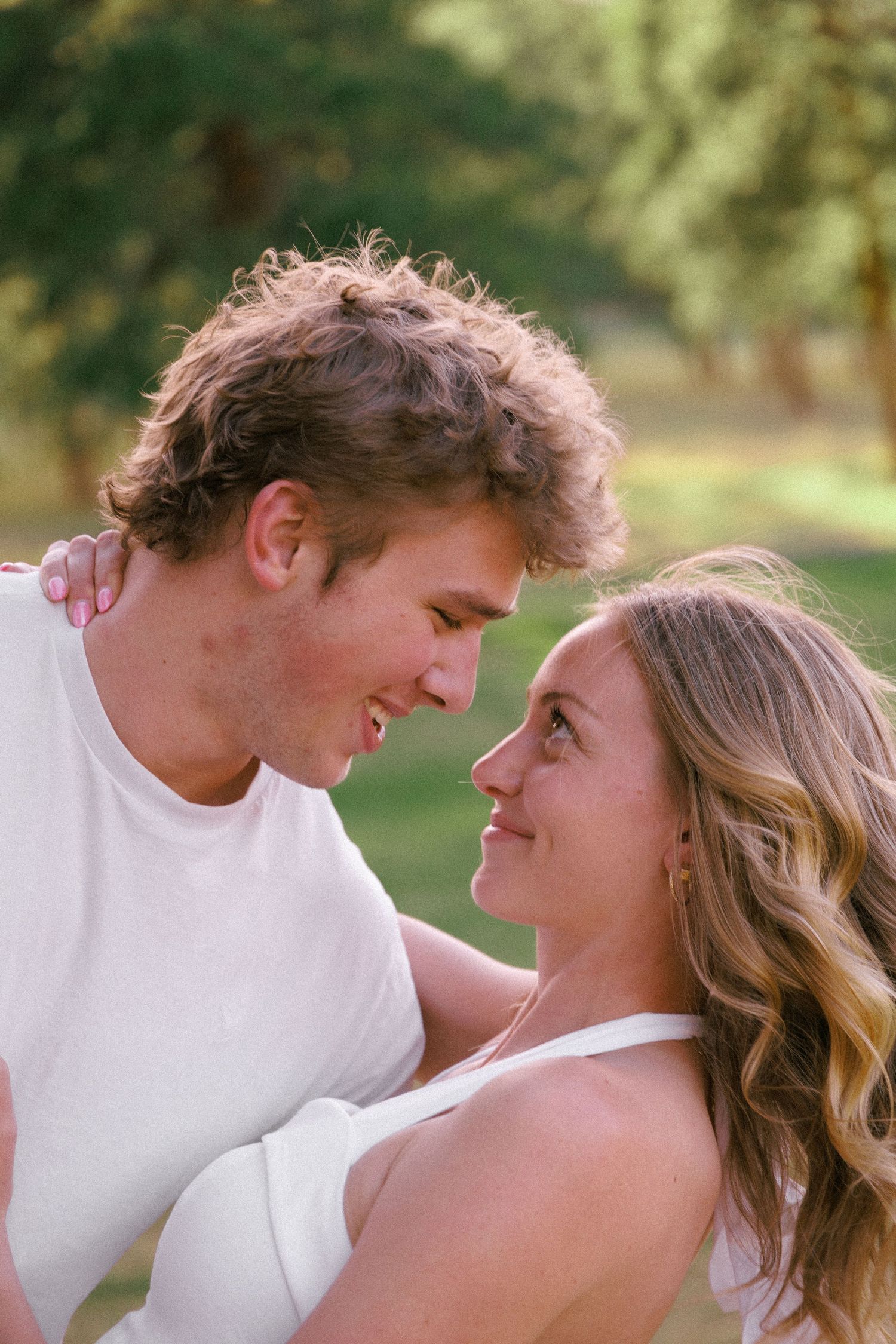 Warm Golden Light Engagement Portrait in Evergreen, Colorado
