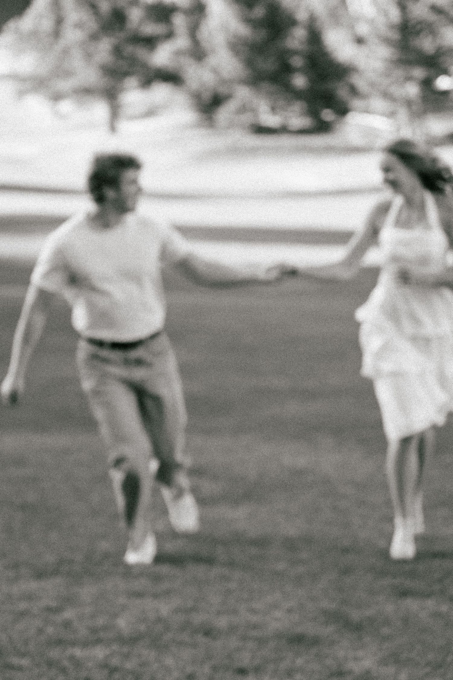 Grainy Black and White Walk-Away Engagement Photo, Evergreen Colorado