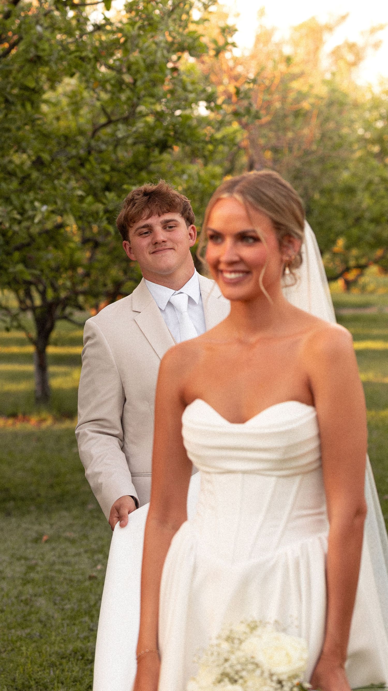 The way the groom looks at the bride during their wedding photography session in Arizona