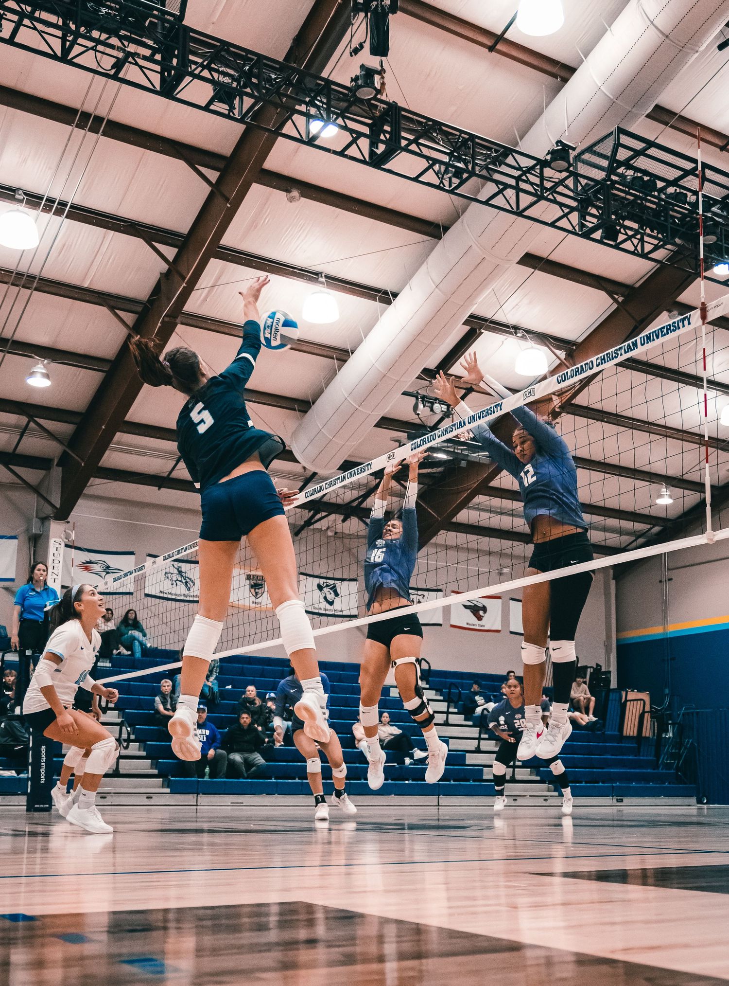 CCU Cougars #5 Spikes Past the Double Block