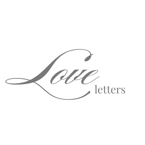 Elegant cursive text design with 'Love letters' written in black and white typography style.