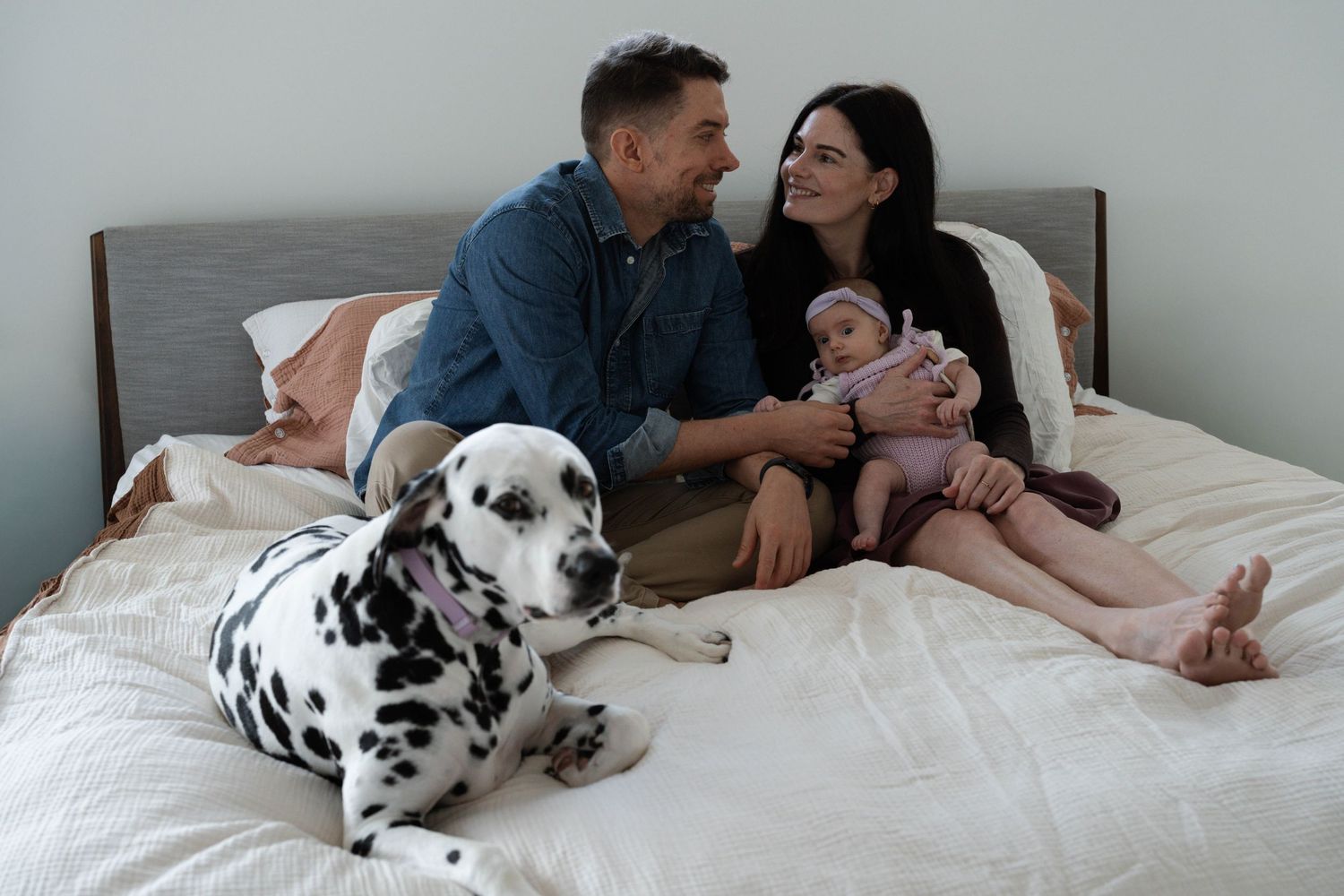 Sunshine Coast photography - family lifestyle session at home with mum, dad, baby and dog