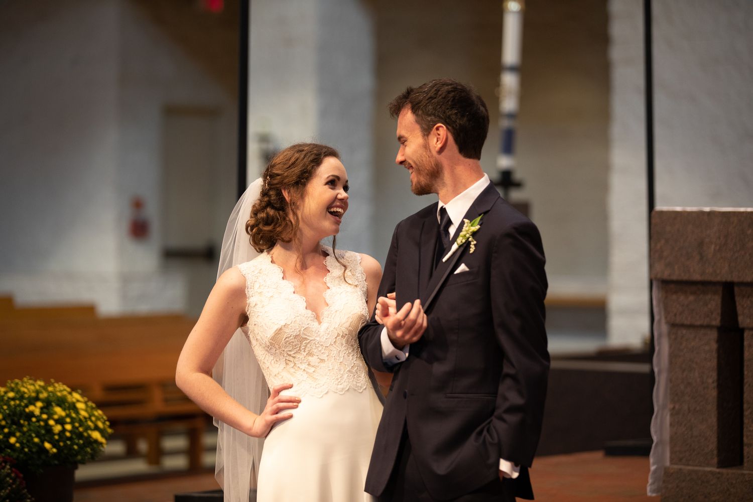 couple celebrates