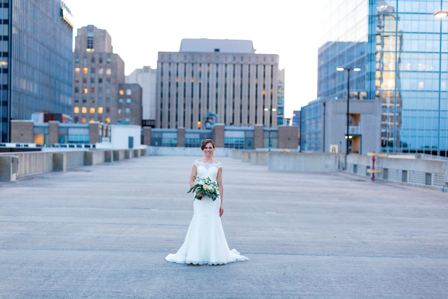 bride in city