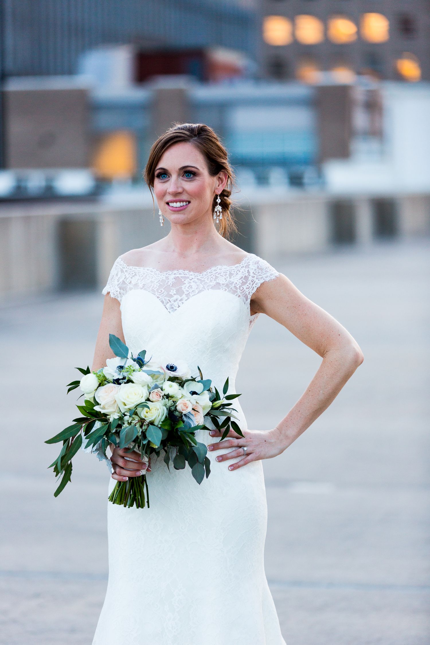 bride in city