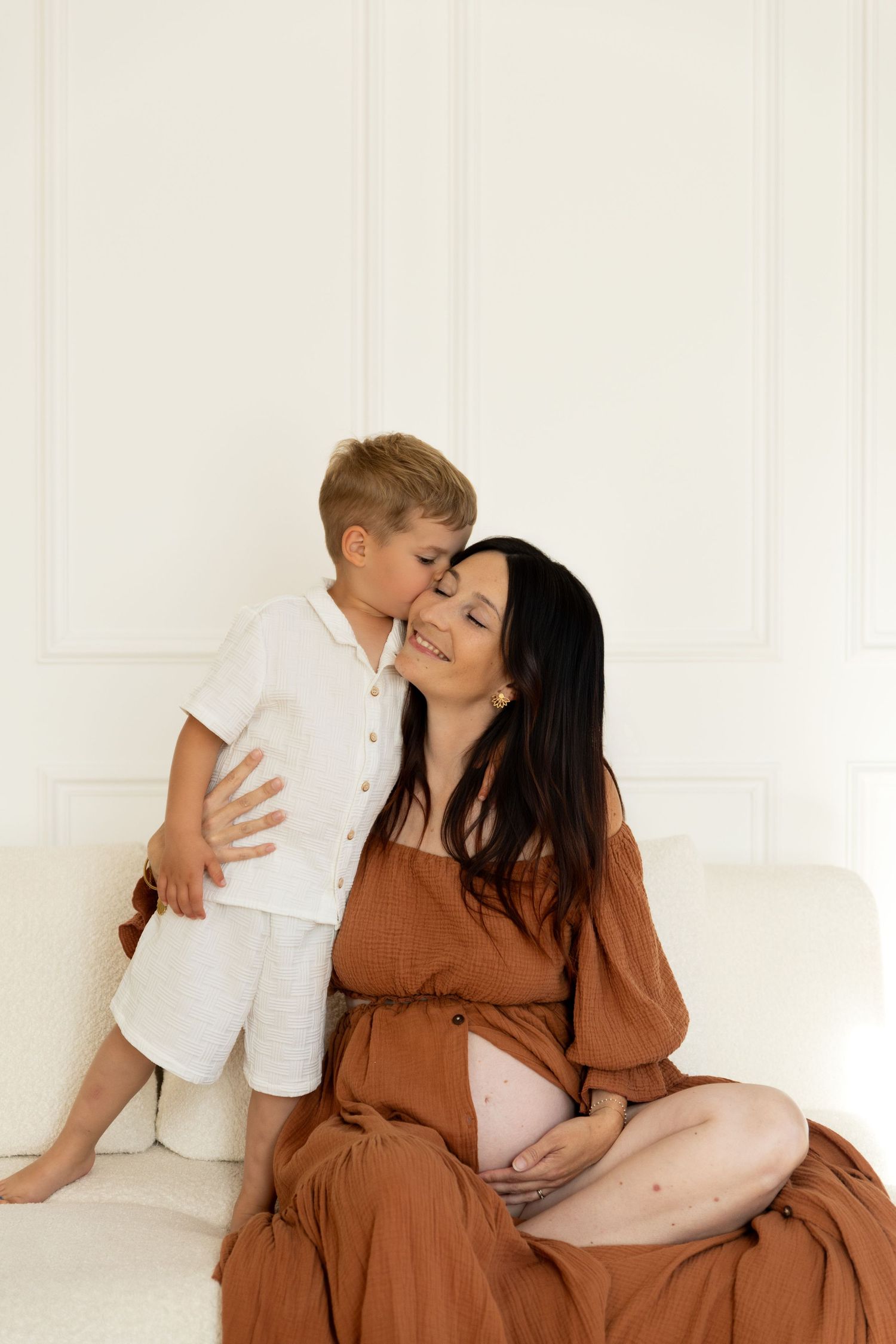 Photo de famille, femme enceinte