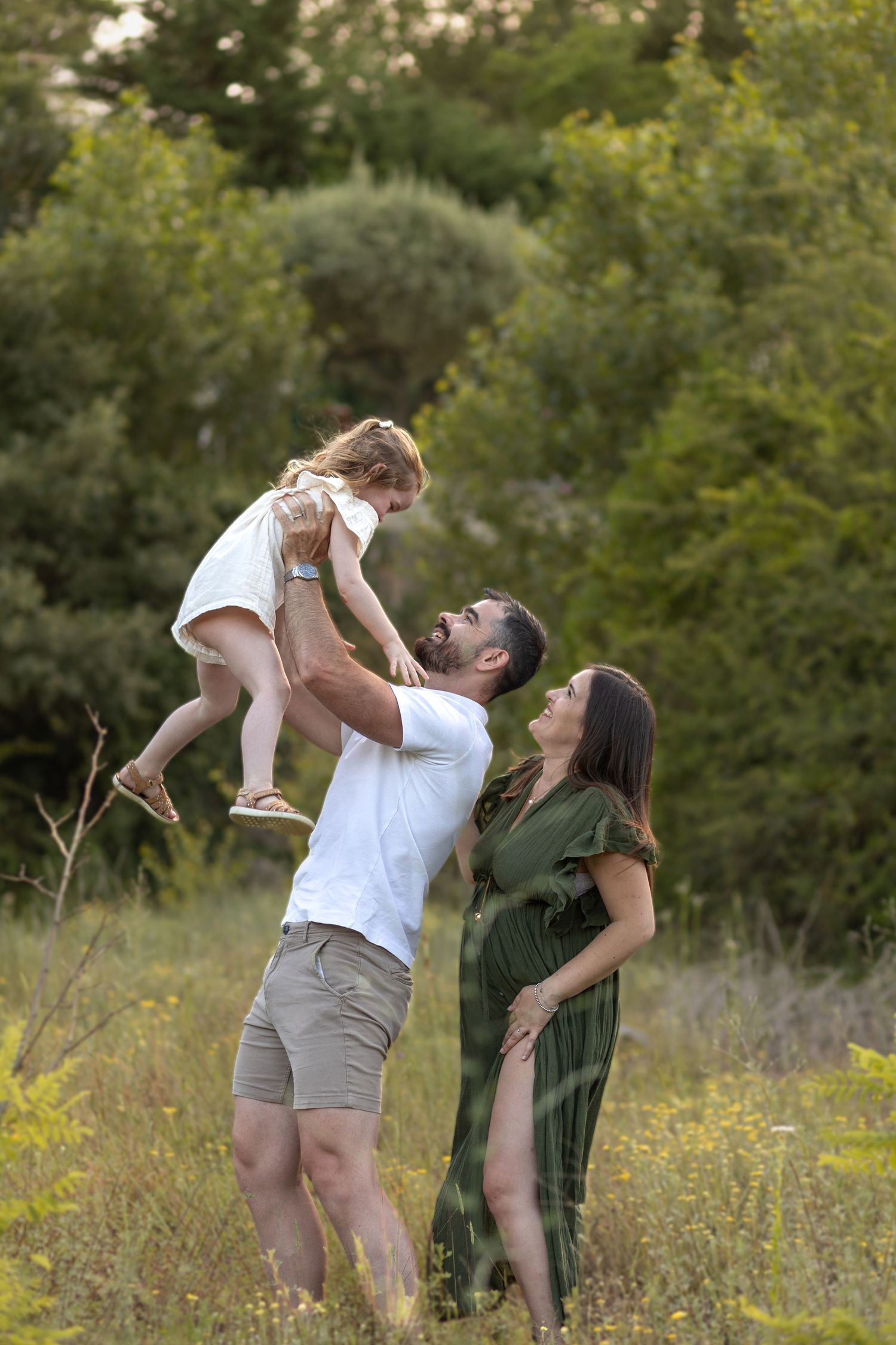 Photo de famille, femme enceinte