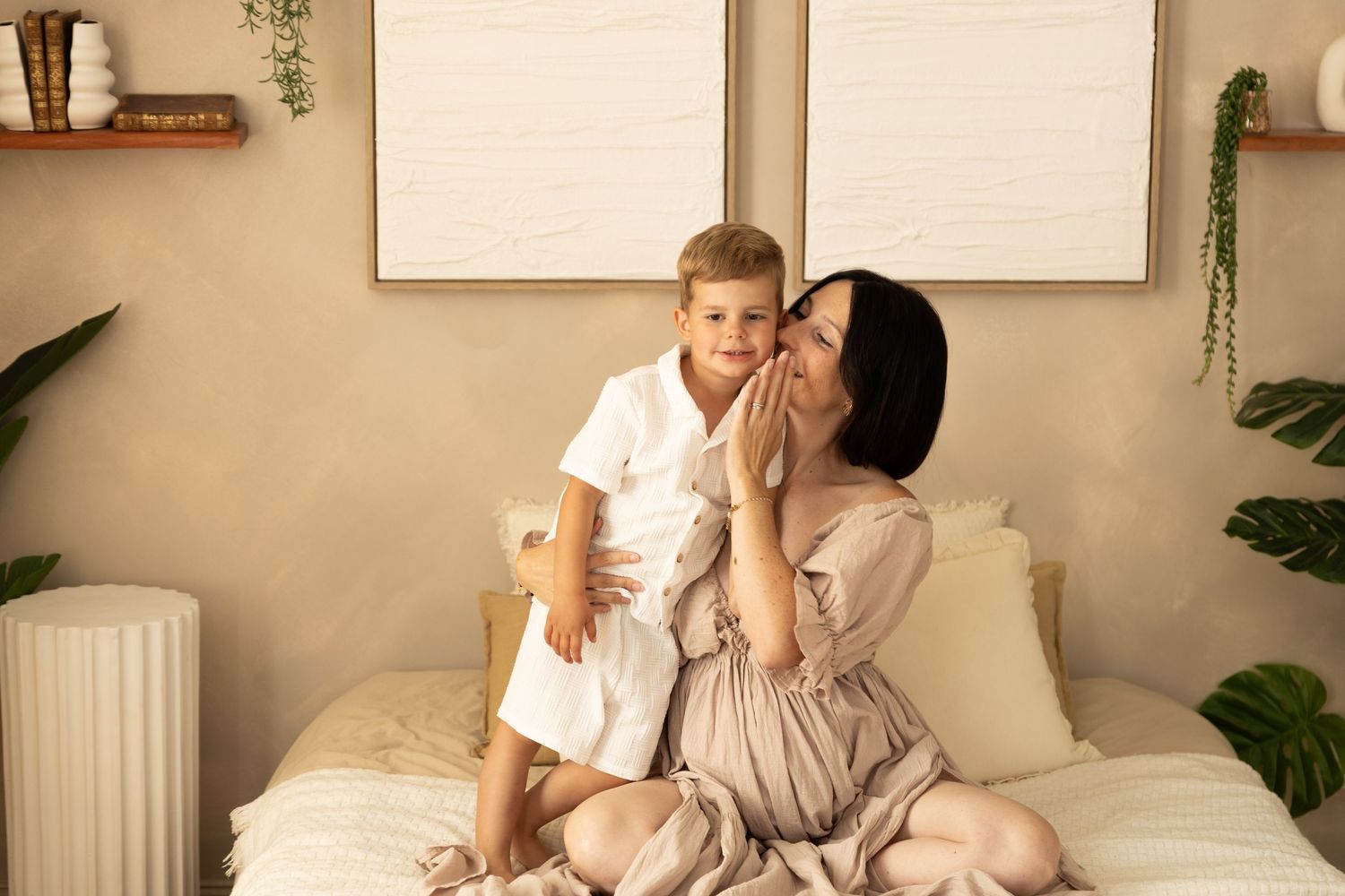 Photo de famille, femme enceinte